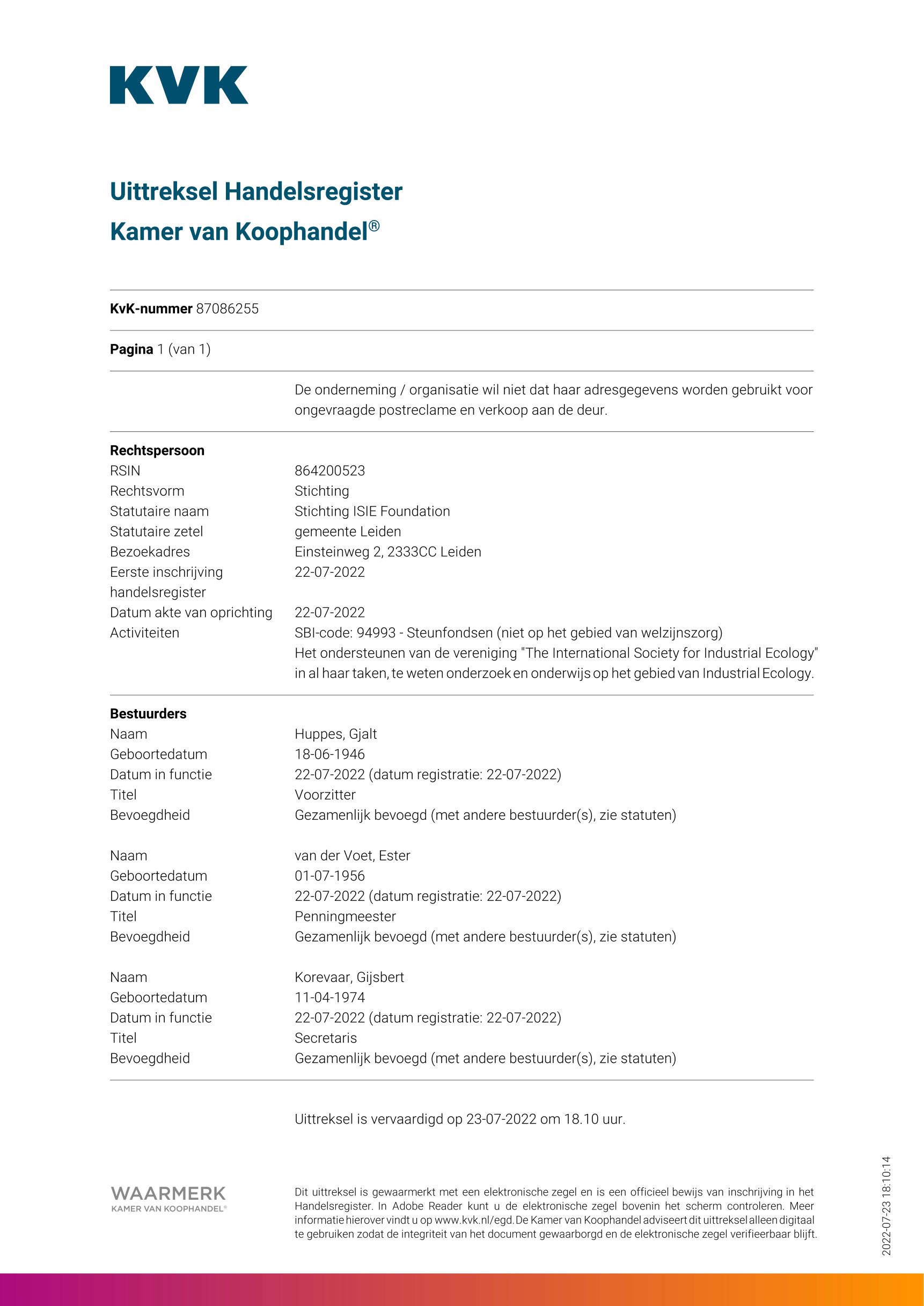ISIE Fdn Registry